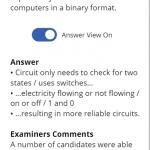 Exam question with answer