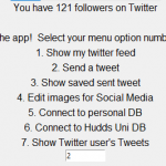 Simple menu interface